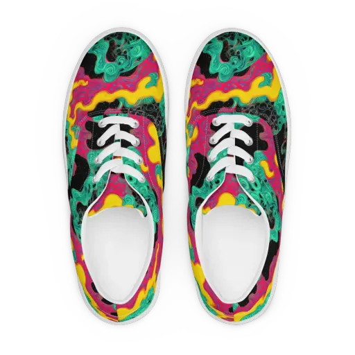 Electric Malachite on a Men's Lace-Up Canvas Shoes