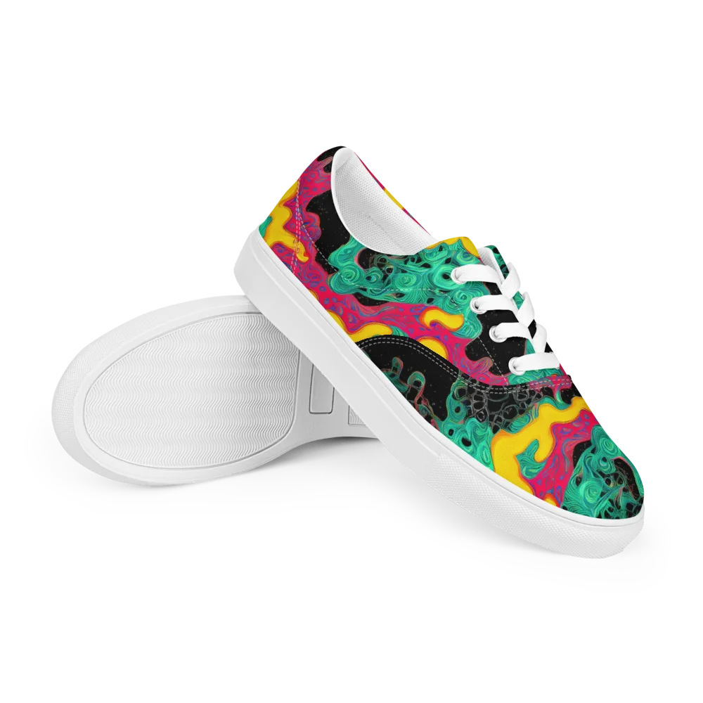 Electric Malachite on Men's Lace-Up Canvas Shoes — Right Front