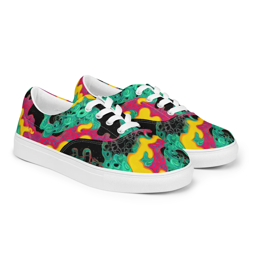 Electric Malachite on Men's Lace-Up Canvas Shoes — Right Front