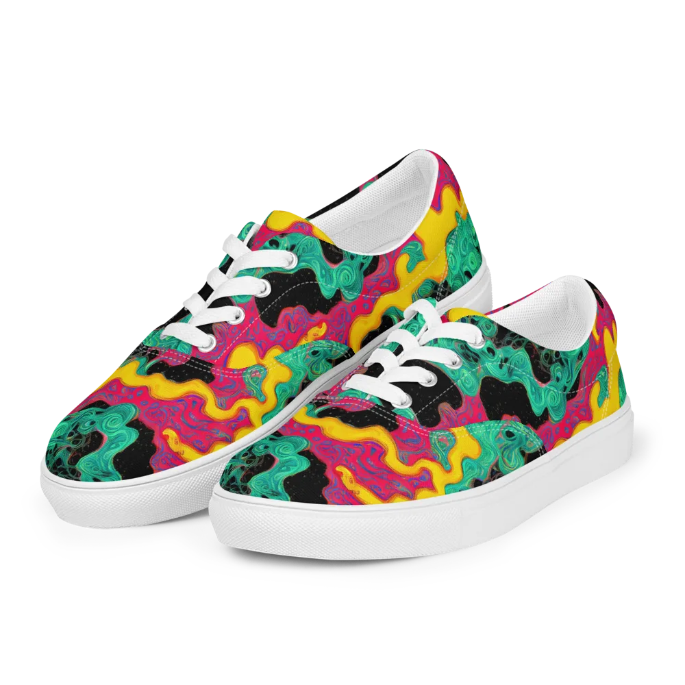 Electric Malachite on Men's Lace-Up Canvas Shoes — Left Front