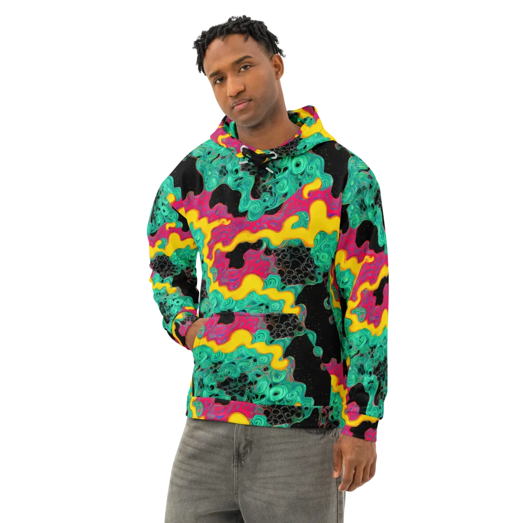 Electric Malachite on Cotton Hoodie — Left Front