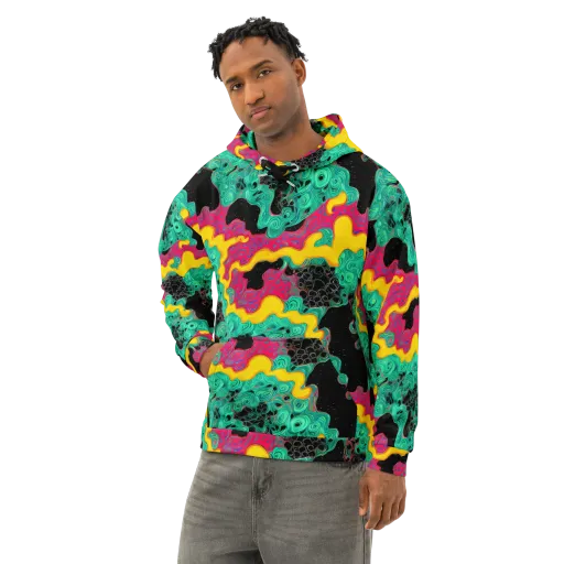 Electric Malachite on a Cotton Hoodie