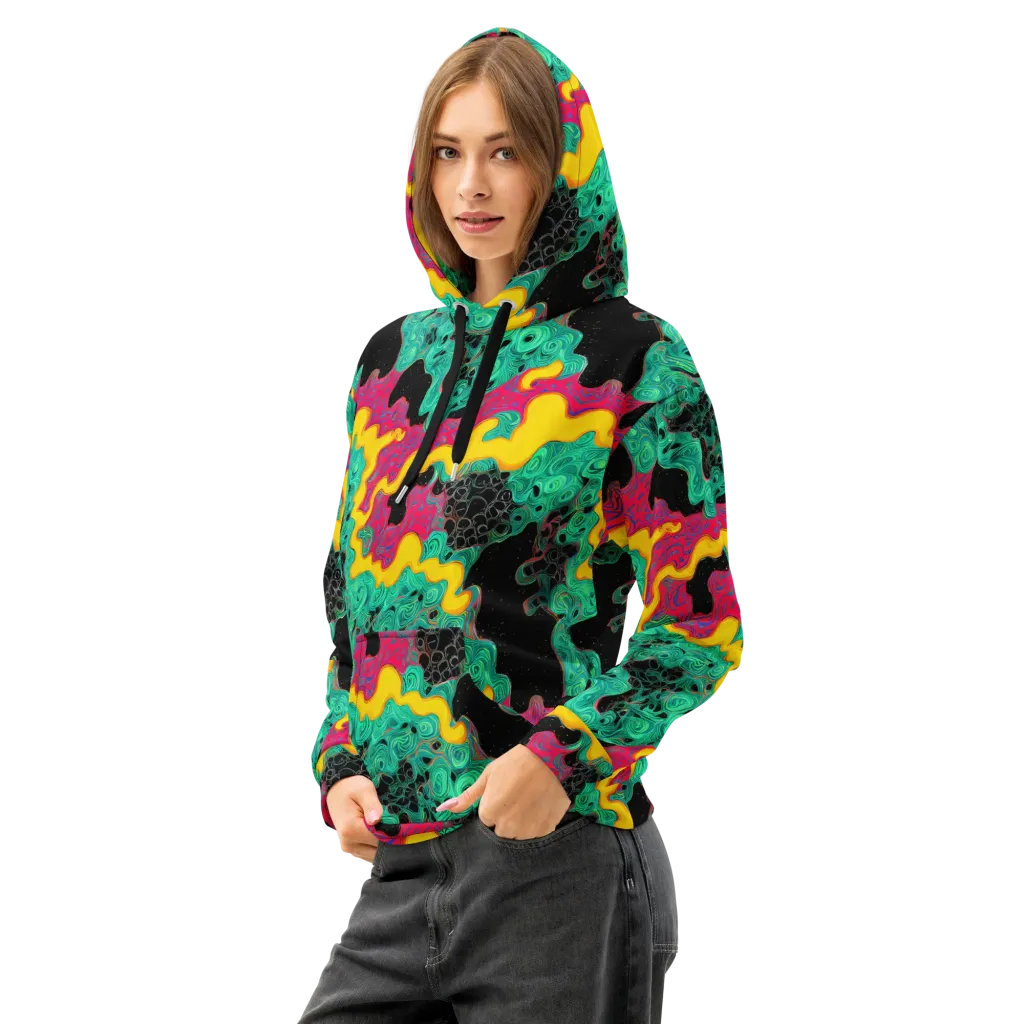 Electric Malachite on Cotton Hoodie — Left Front