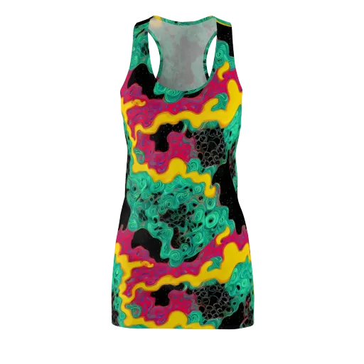 Electric Malachite on a Racerback Dress