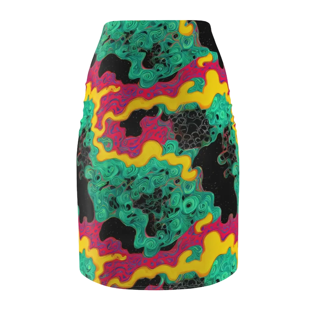 Electric Malachite on Pencil Skirt — Back
