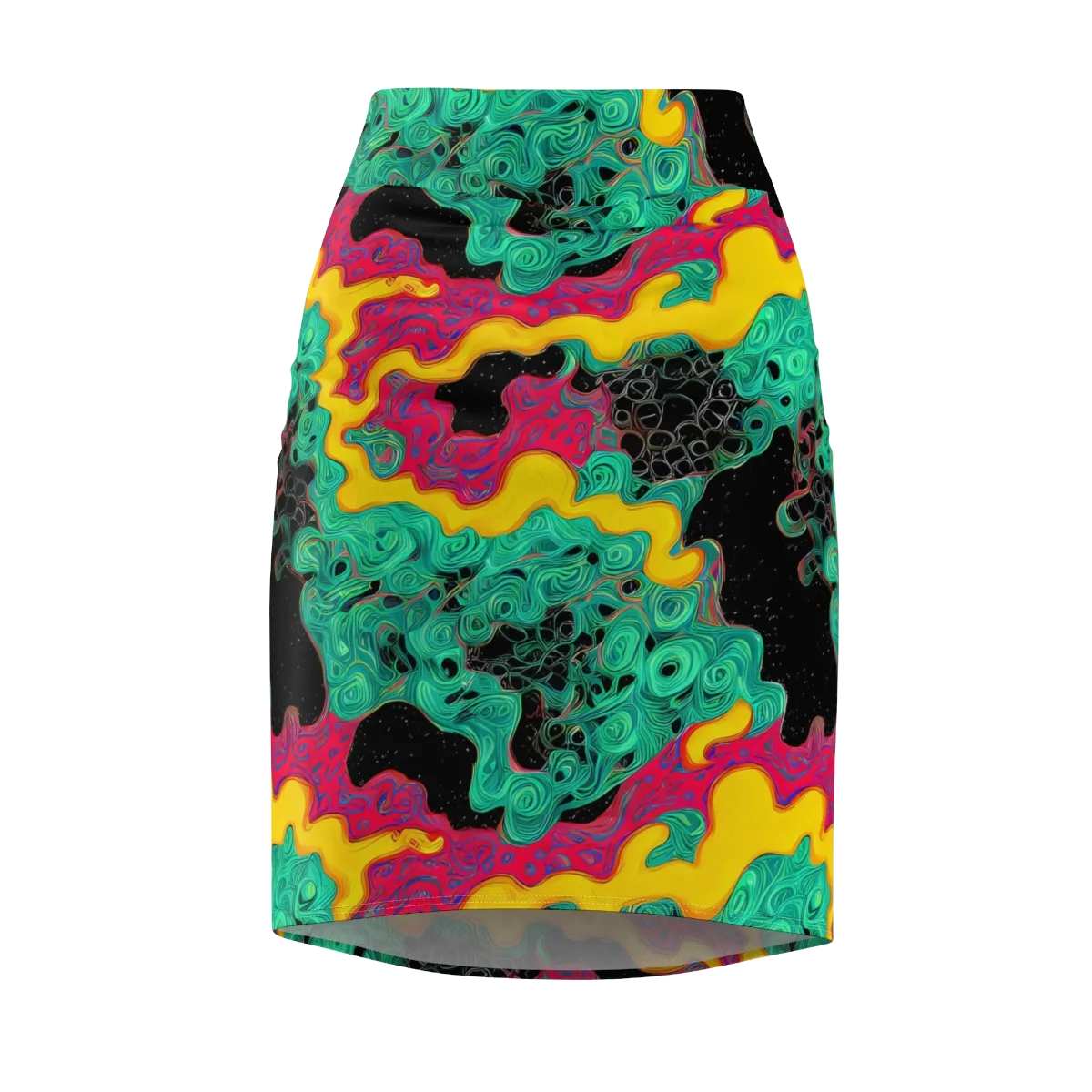 Electric Malachite on Pencil Skirt — Front