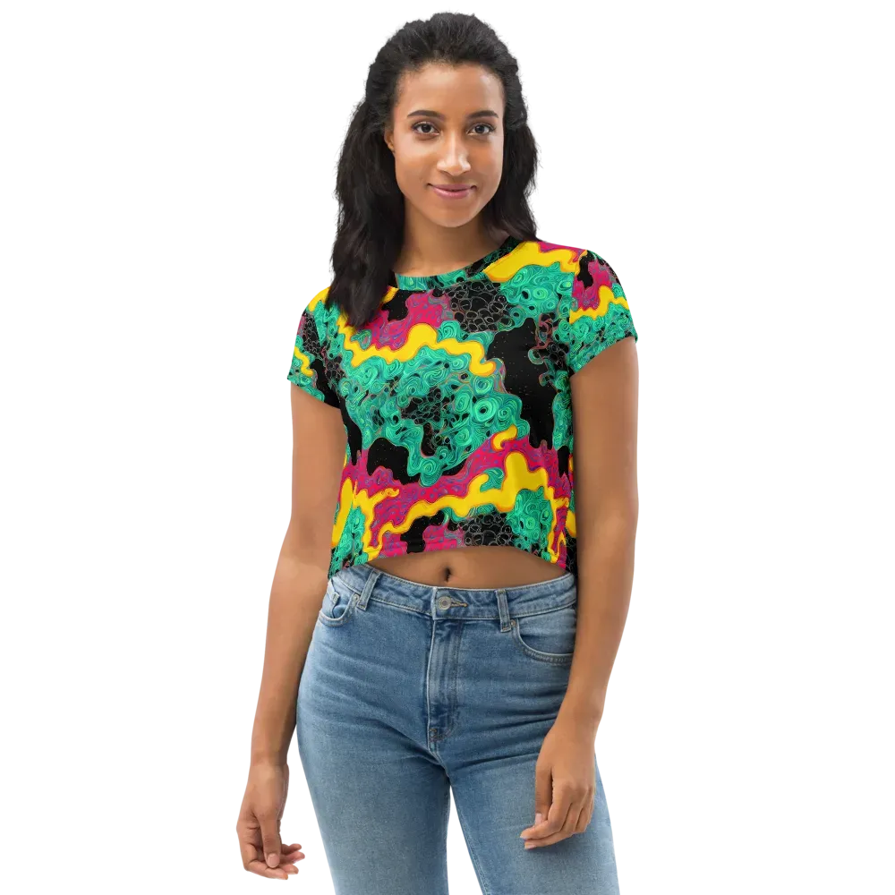 Electric Malachite on Crop Tee — Front