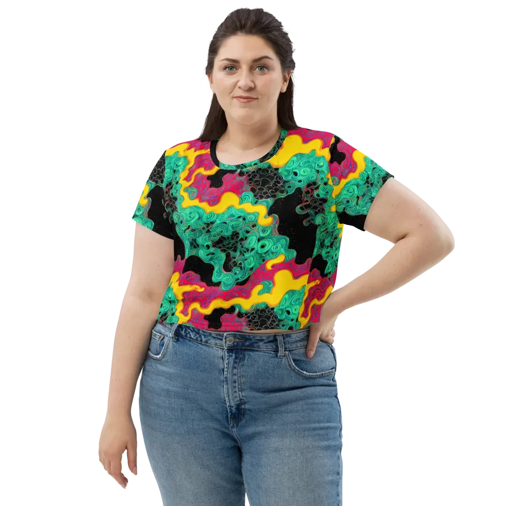 Electric Malachite on Crop Tee — Front