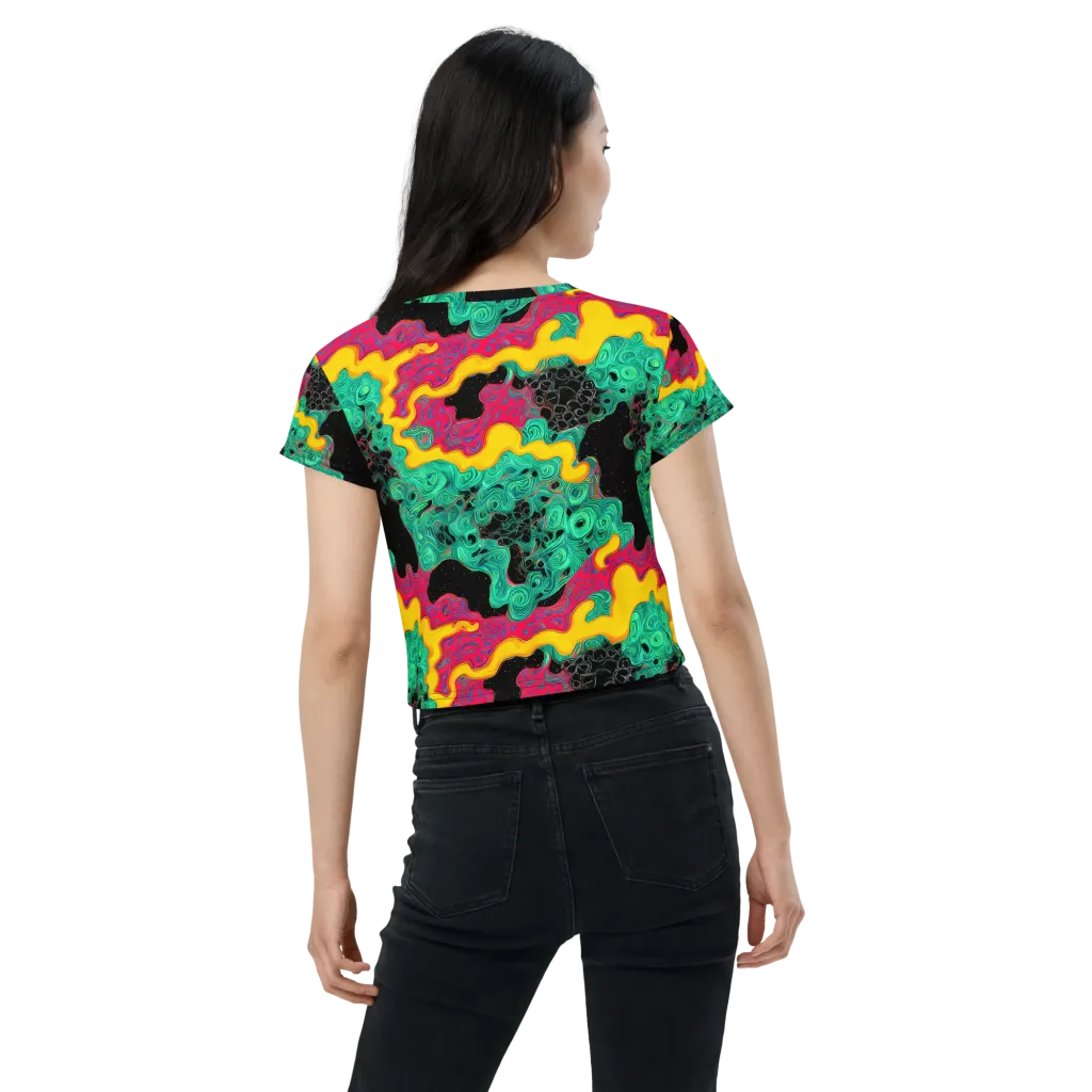 Electric Malachite on Crop Tee — Back