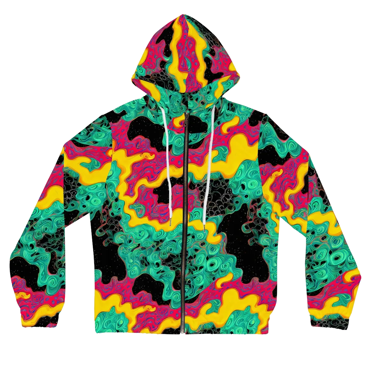 Electric Malachite on Women's Full-Zip Hoodie — Front