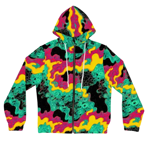 Electric Malachite on a Women's Full-Zip Hoodie