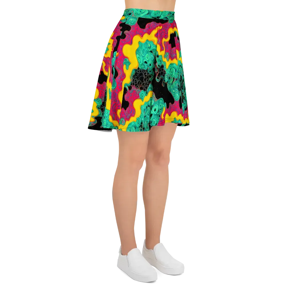 Electric Malachite on Skater Skirt — Right