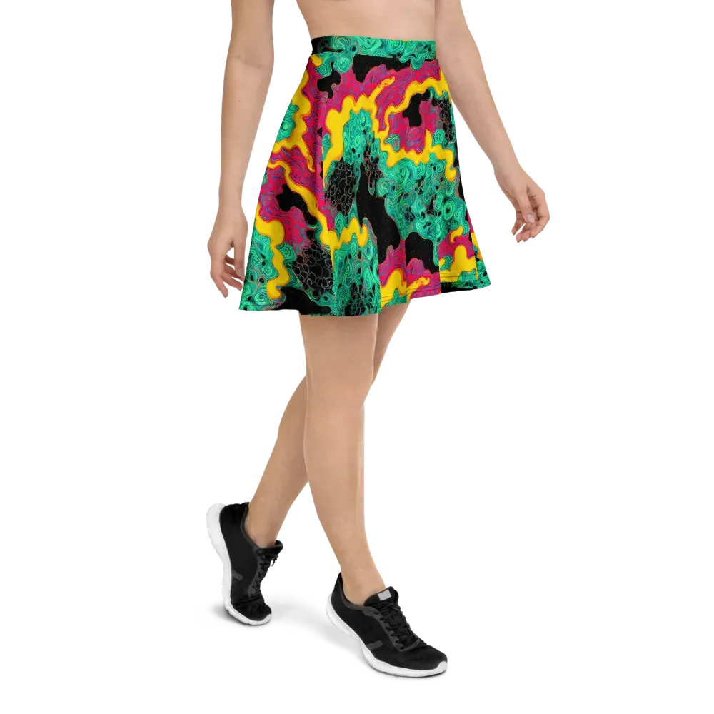 Electric Malachite on Skater Skirt — Right