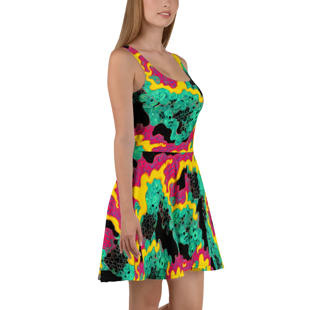 Electric Malachite on Skater Dress — Right