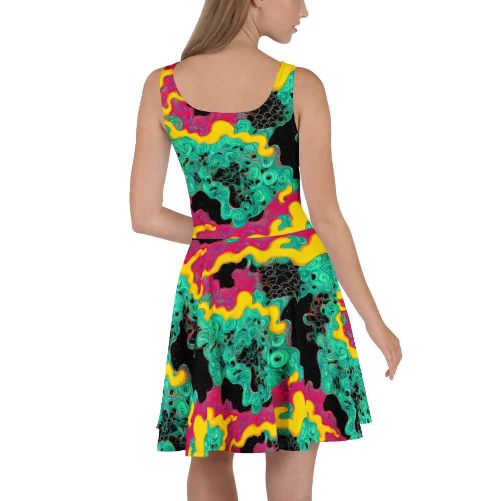 Electric Malachite on Skater Dress — Back
