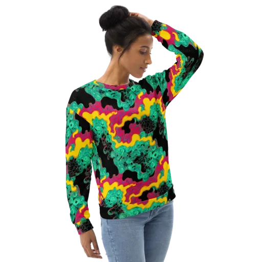 Electric Malachite on a Sweatshirt