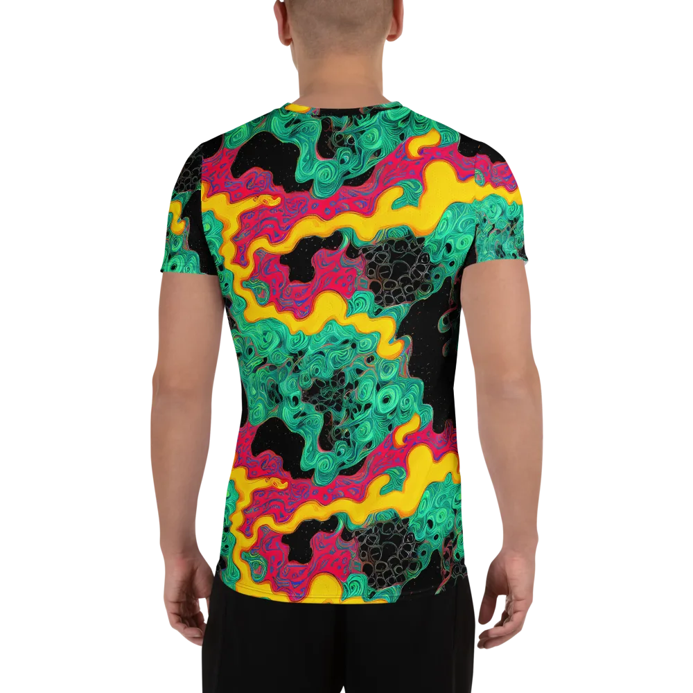 Electric Malachite on Men's Athletic T-Shirt — Back