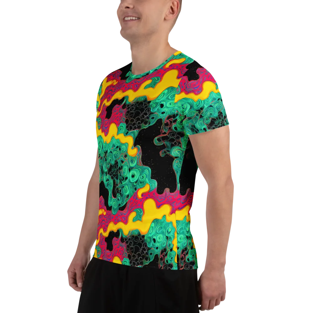 Electric Malachite on Men's Athletic T-Shirt — Left