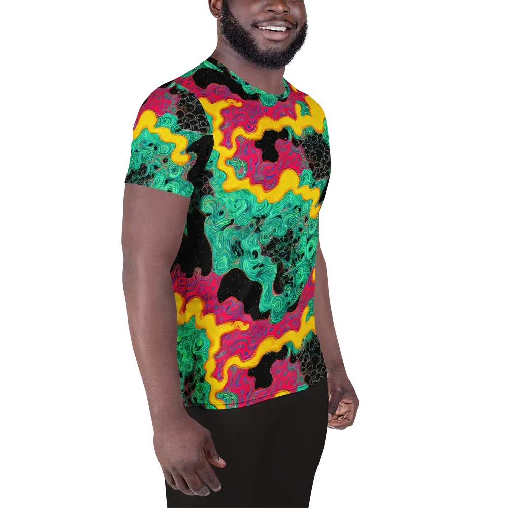 Electric Malachite on Men's Athletic T-Shirt — Right