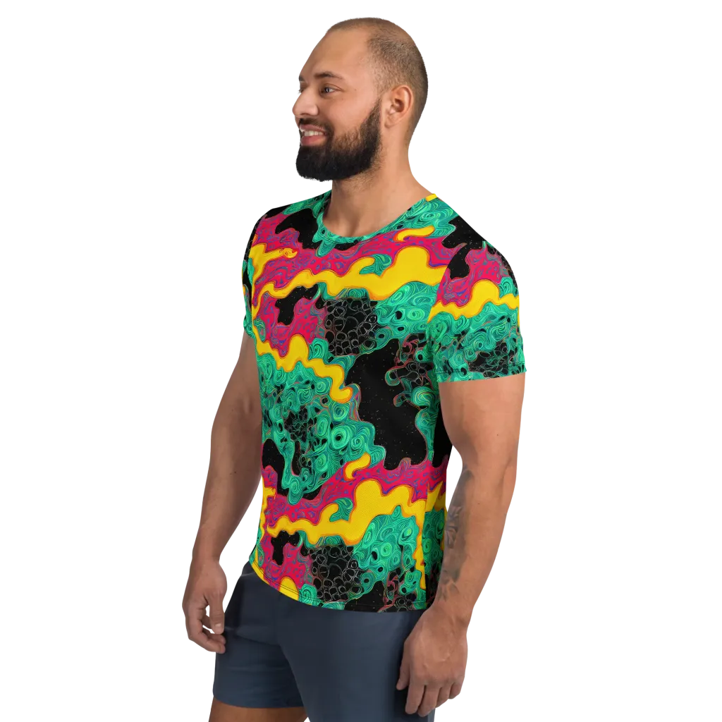 Electric Malachite on Men's Athletic T-Shirt — Left