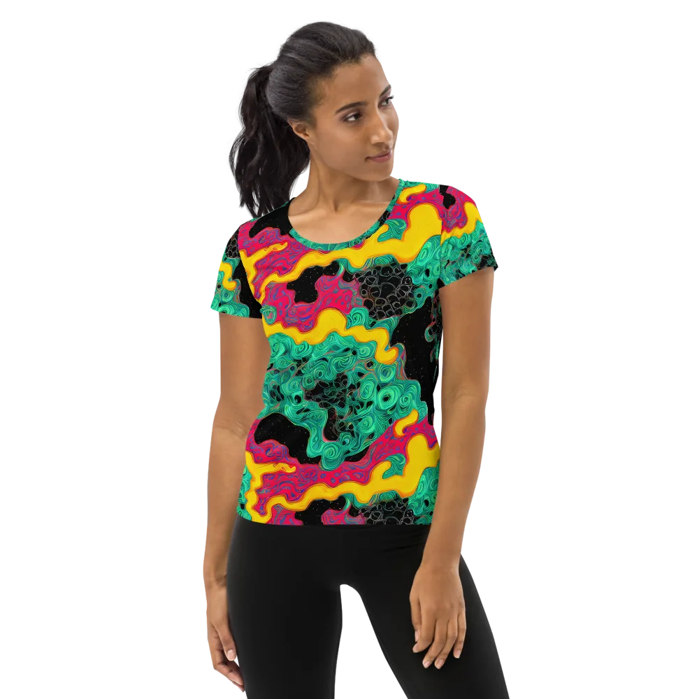 Electric Malachite on Women's Athletic T-Shirt — Front