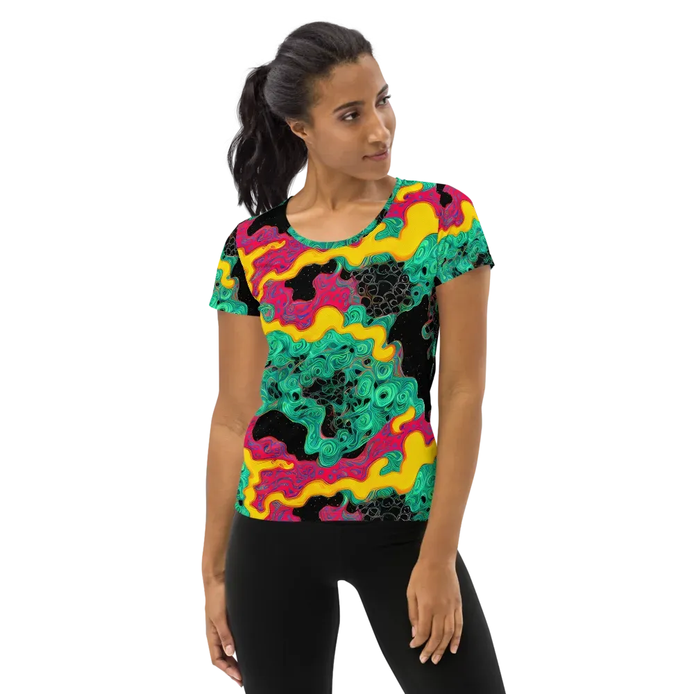 Electric Malachite on Women's Athletic T-Shirt — Front