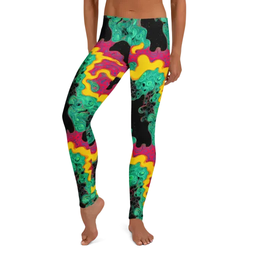 Electric Malachite on a Leggings