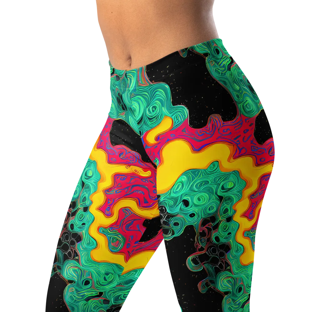 Electric Malachite on Leggings — Left Front