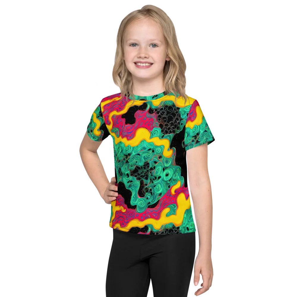 Electric Malachite on Kids Crew Neck T-Shirt — Front
