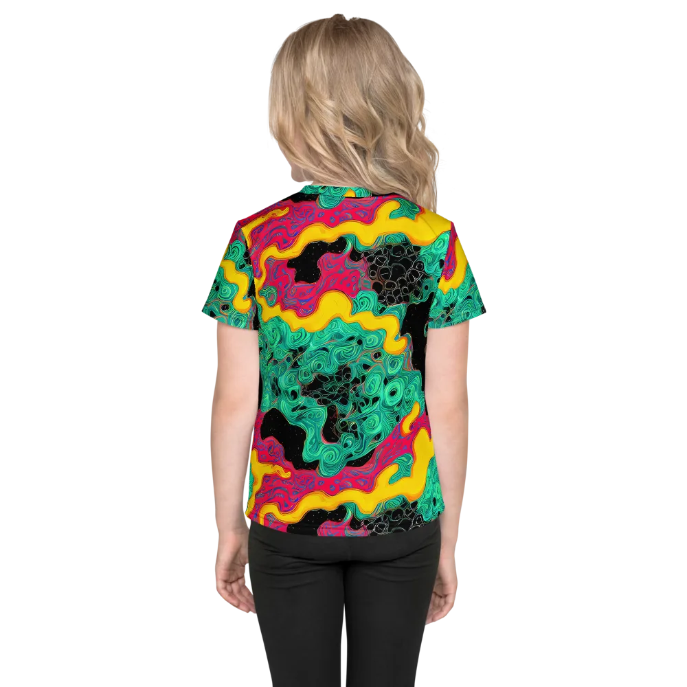 Electric Malachite on Kids Crew Neck T-Shirt — Back
