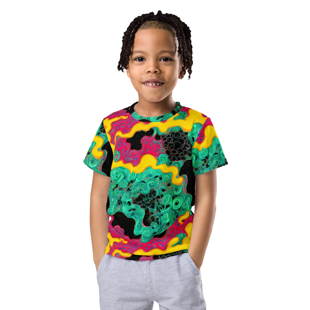 Electric Malachite on Kids Crew Neck T-Shirt — Front