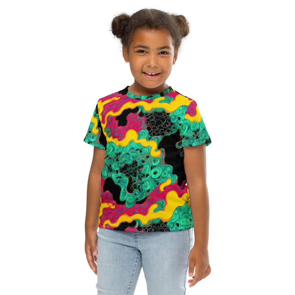 Electric Malachite on Kids Crew Neck T-Shirt — Front