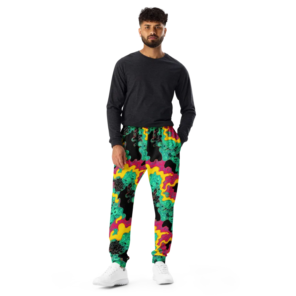 Electric Malachite on Men's Joggers — Front