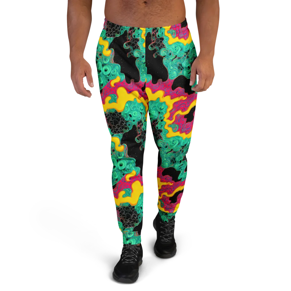 Electric Malachite on Men's Joggers — Front