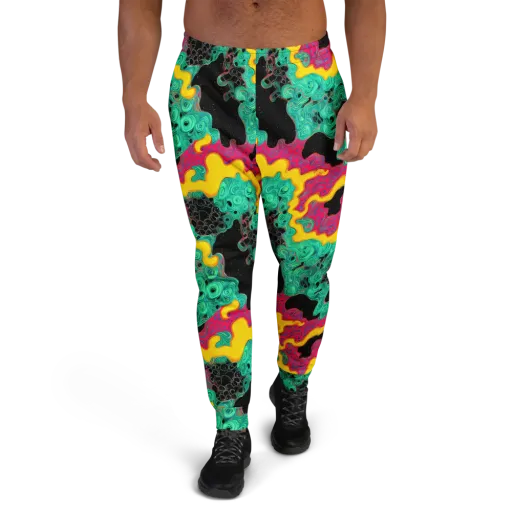 Electric Malachite on a Men's Joggers