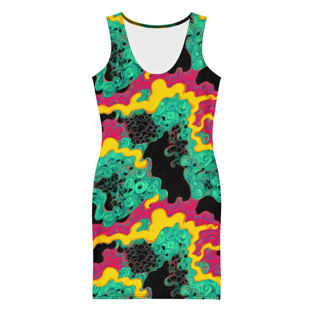 Electric Malachite on Bodycon Dress — Front