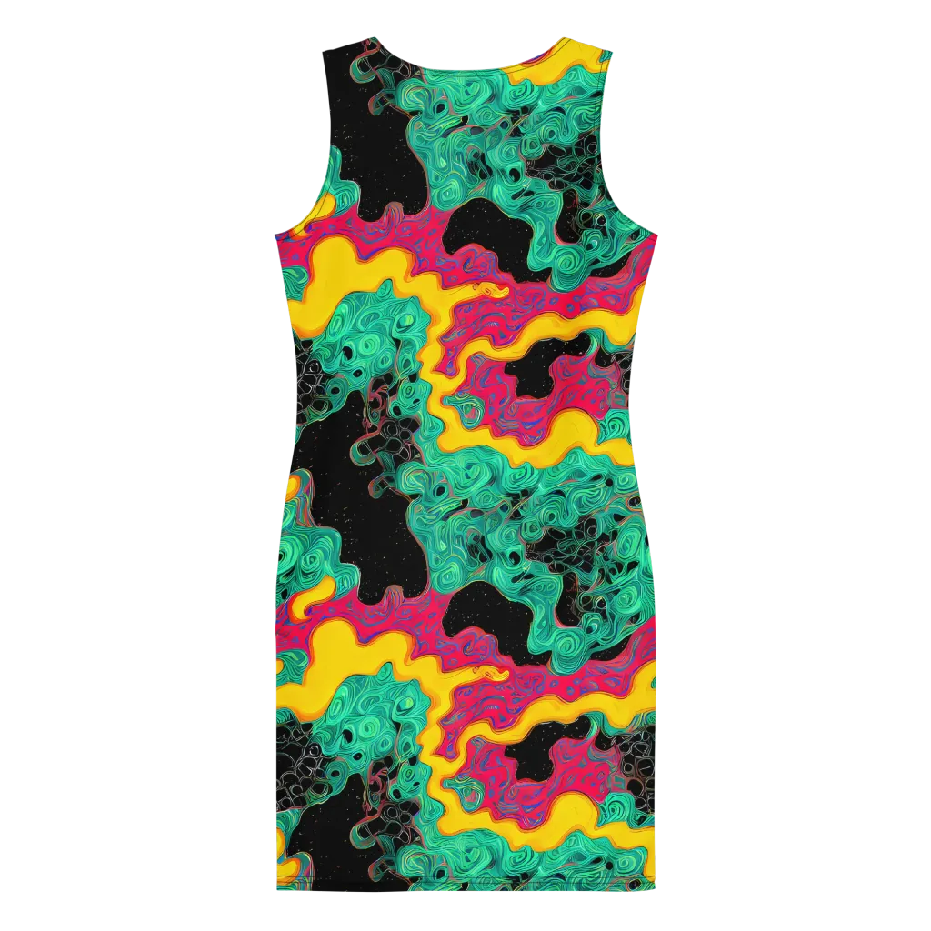 Electric Malachite on Bodycon Dress — Back