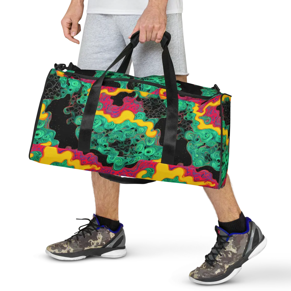 Electric Malachite on Duffle Bag — Front