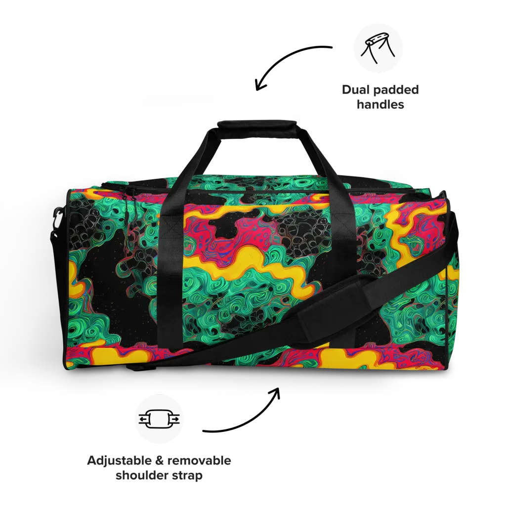 Electric Malachite on Duffle Bag — Front