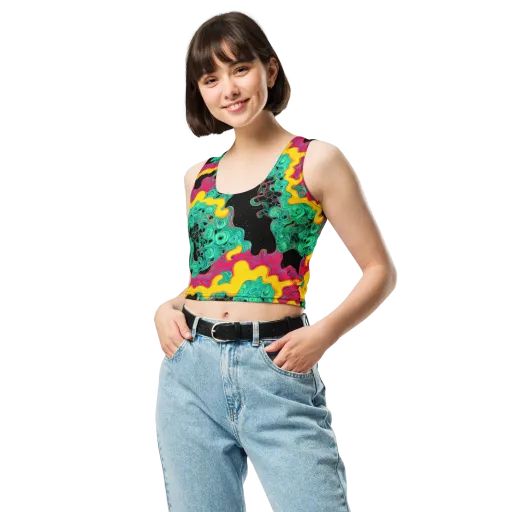 Electric Malachite on a Crop Top