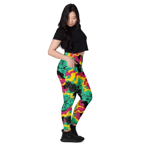 Electric Malachite on a Leggings with Pockets