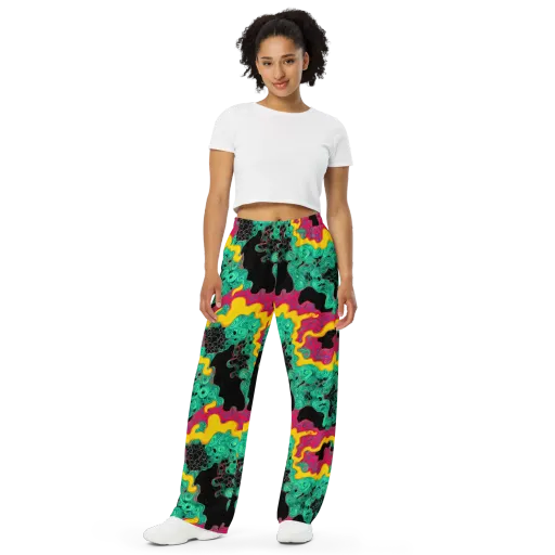 Electric Malachite on a Wide-Leg Pants
