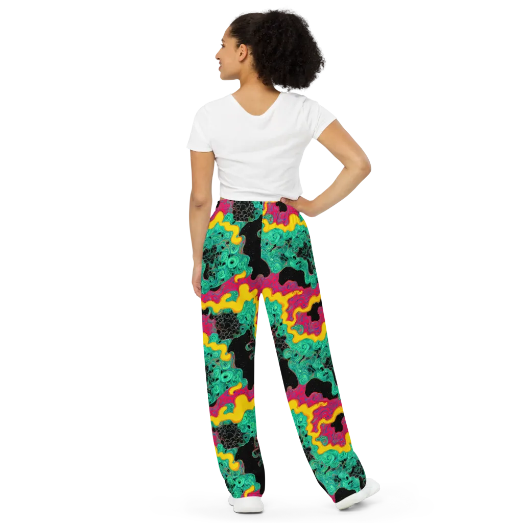Electric Malachite on Wide-Leg Pants — Back