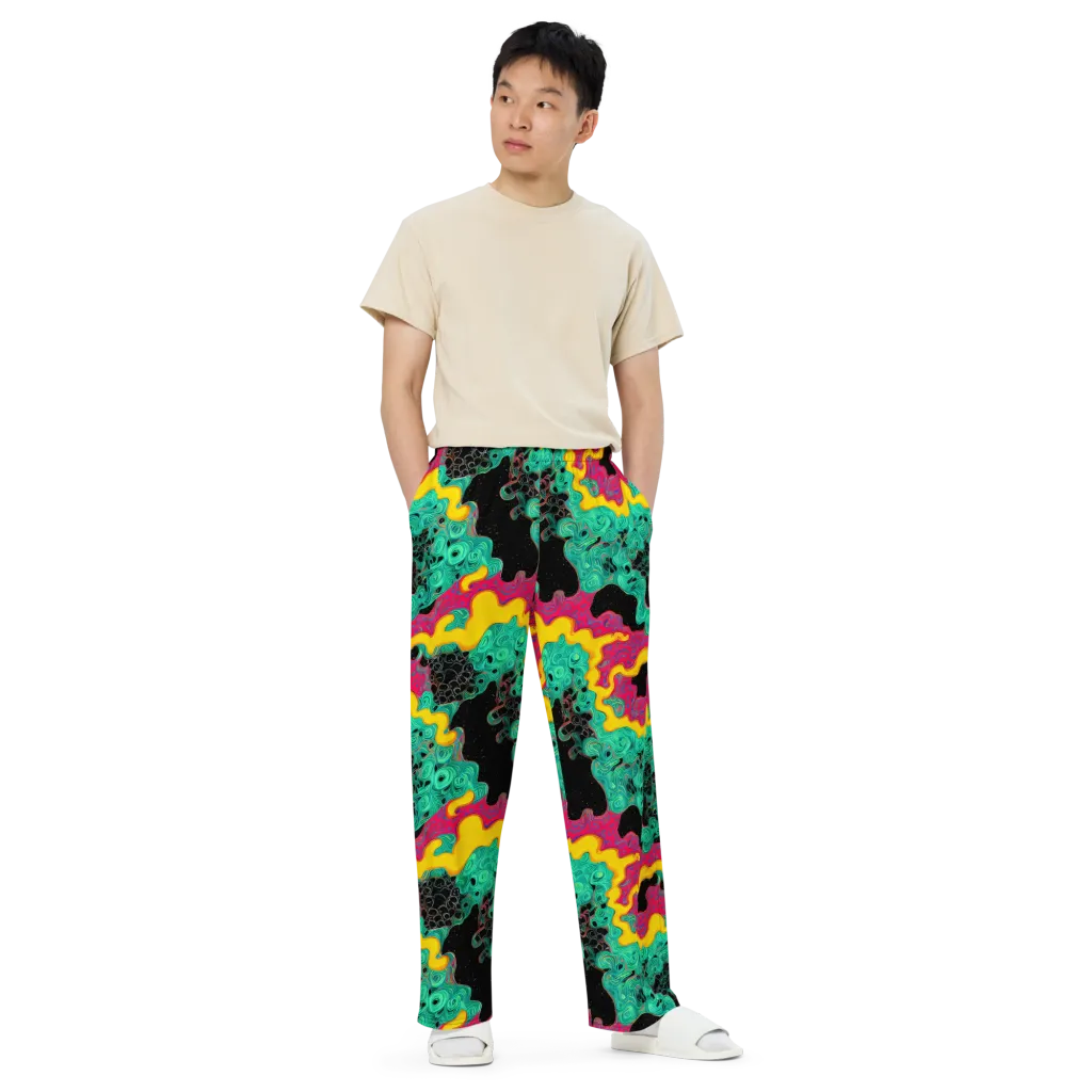 Electric Malachite on Wide-Leg Pants — Front