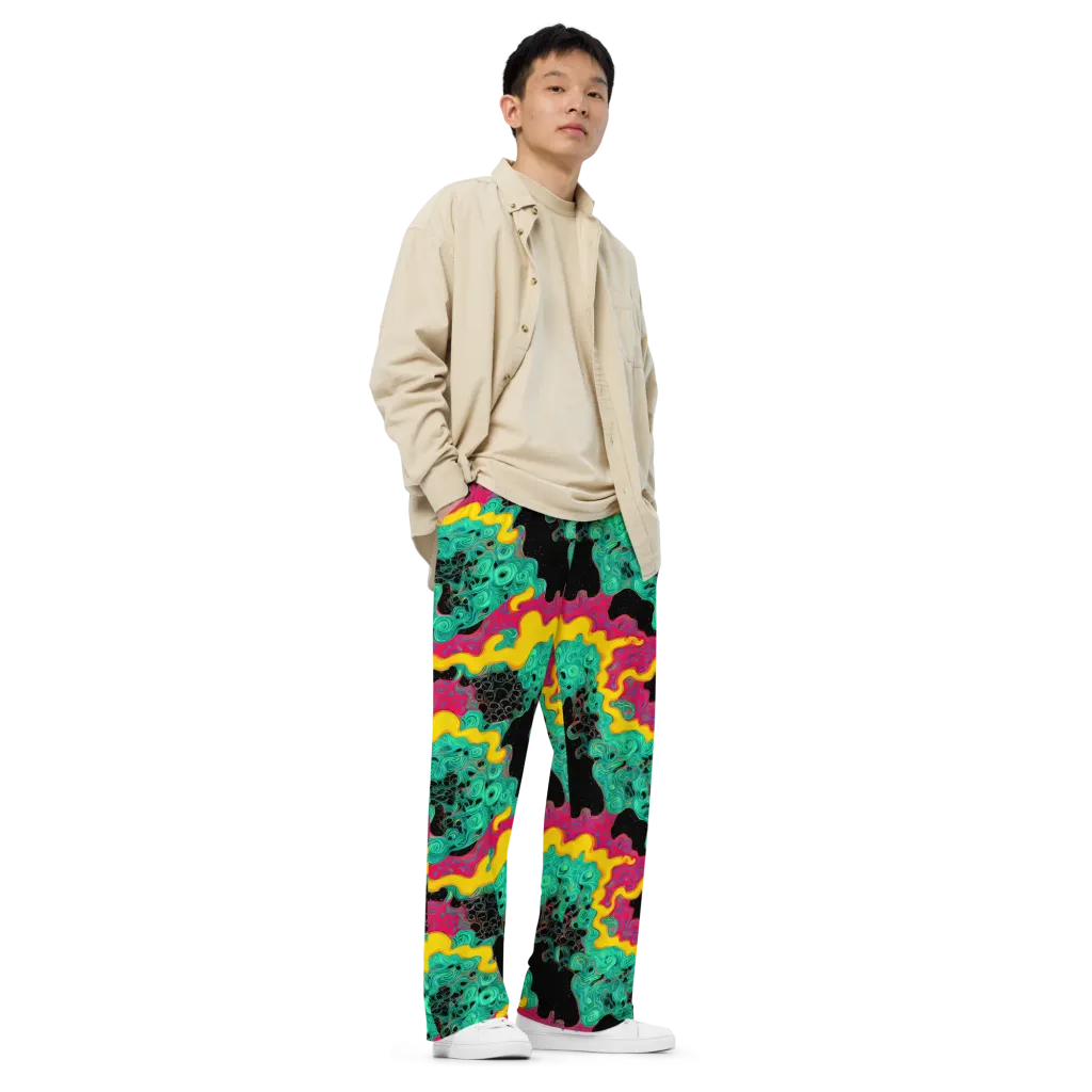Electric Malachite on Wide-Leg Pants — Right Front