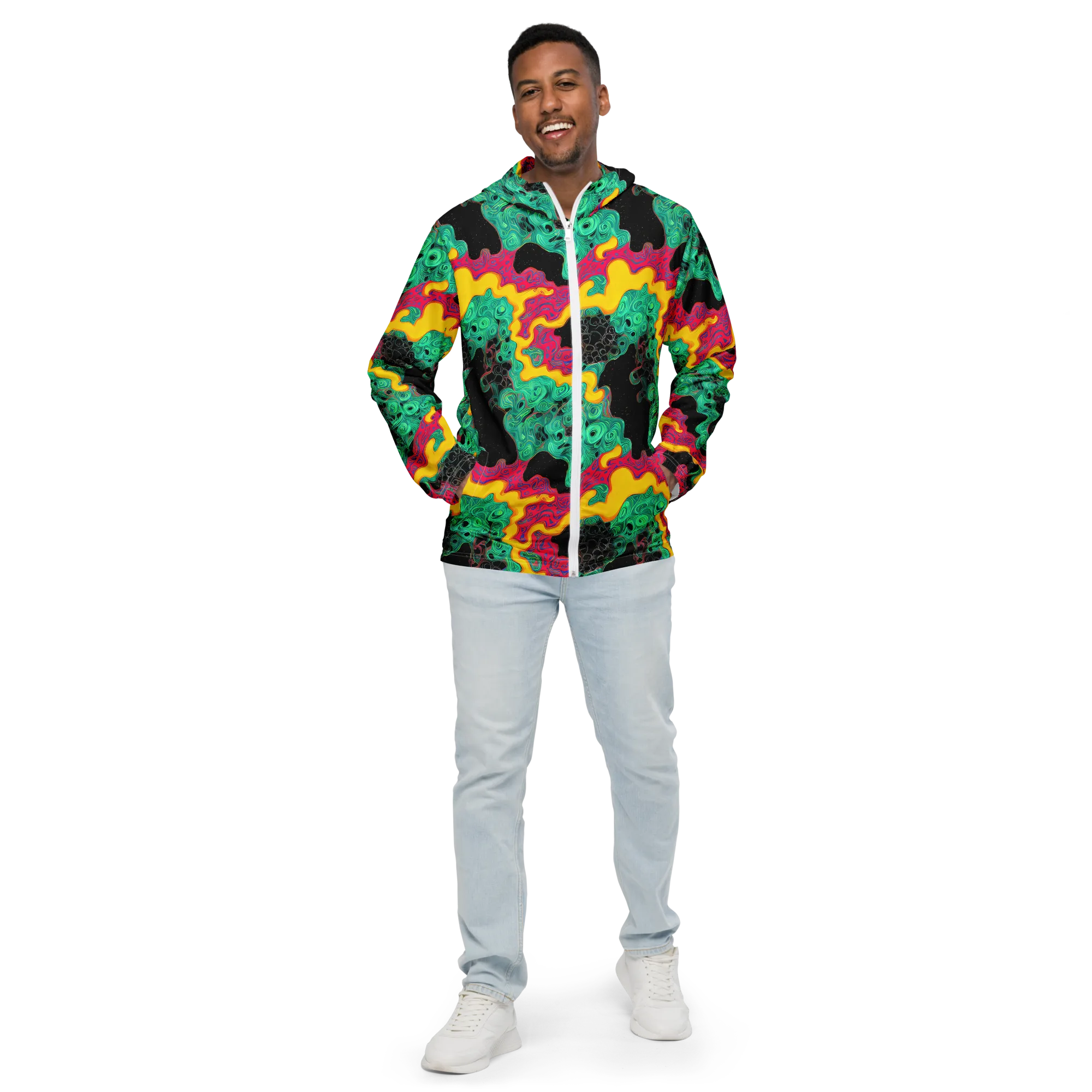 Electric Malachite on Men's Windbreaker — Front