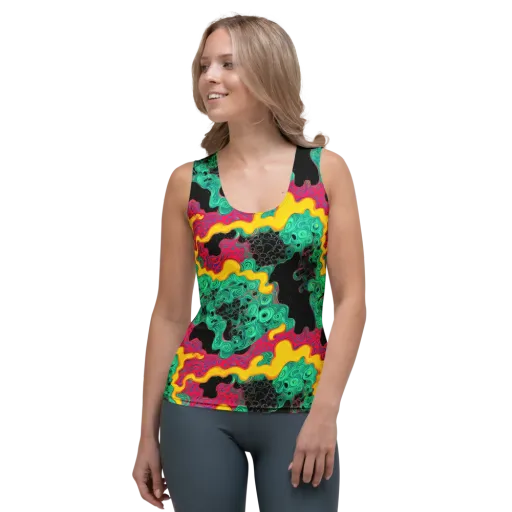 Electric Malachite on a Women's Tank Top