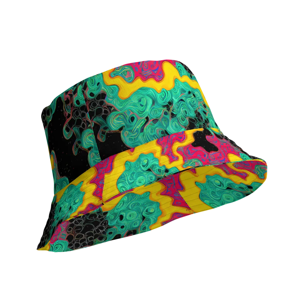 Electric Malachite on Reversible Bucket Hat — Product details Outside