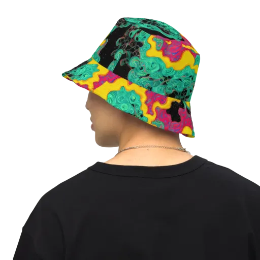 Electric Malachite on a Reversible Bucket Hat