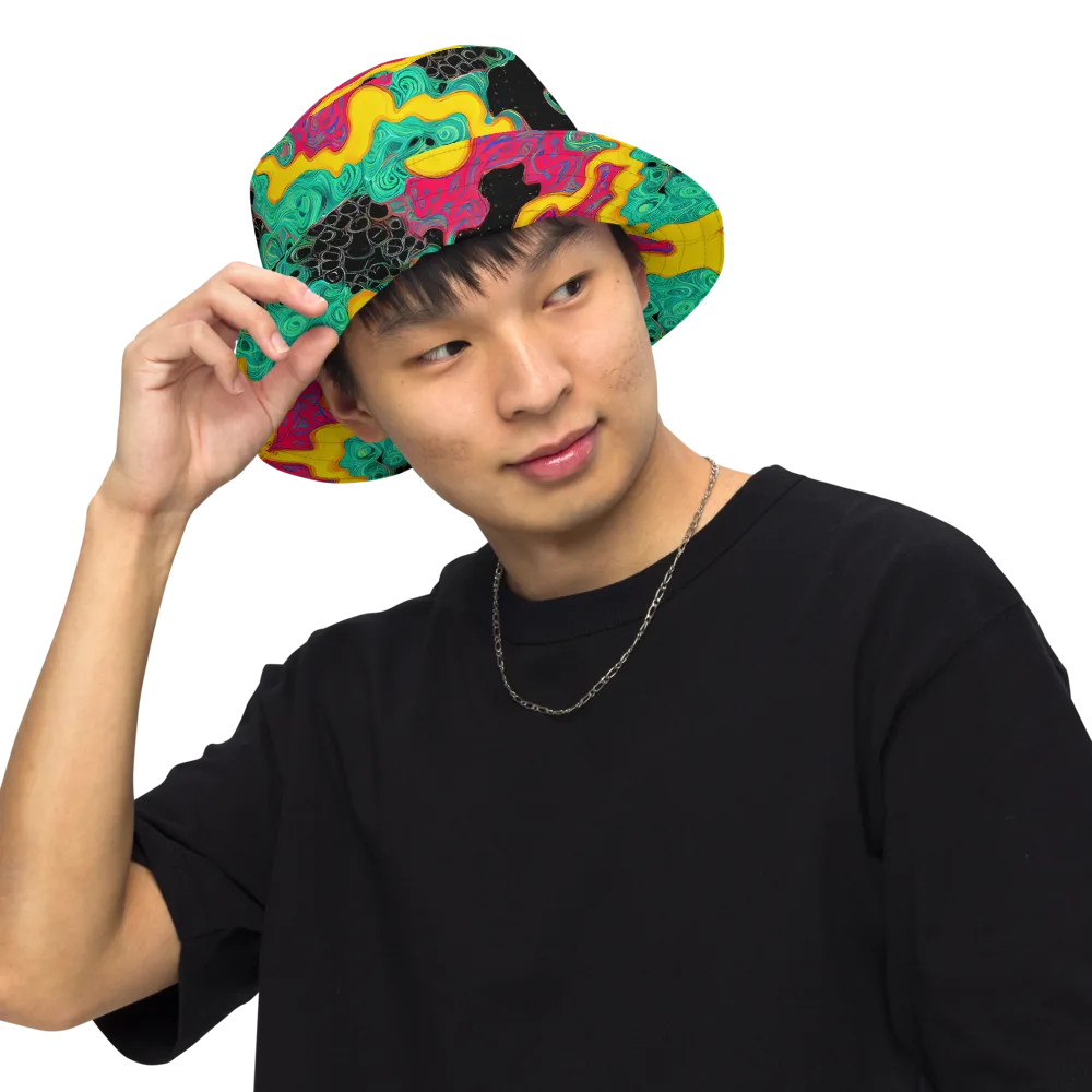 Electric Malachite on Reversible Bucket Hat — Front Inside